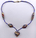 Periwinkle Blue, Rubino, Oro Necklace with a Heart